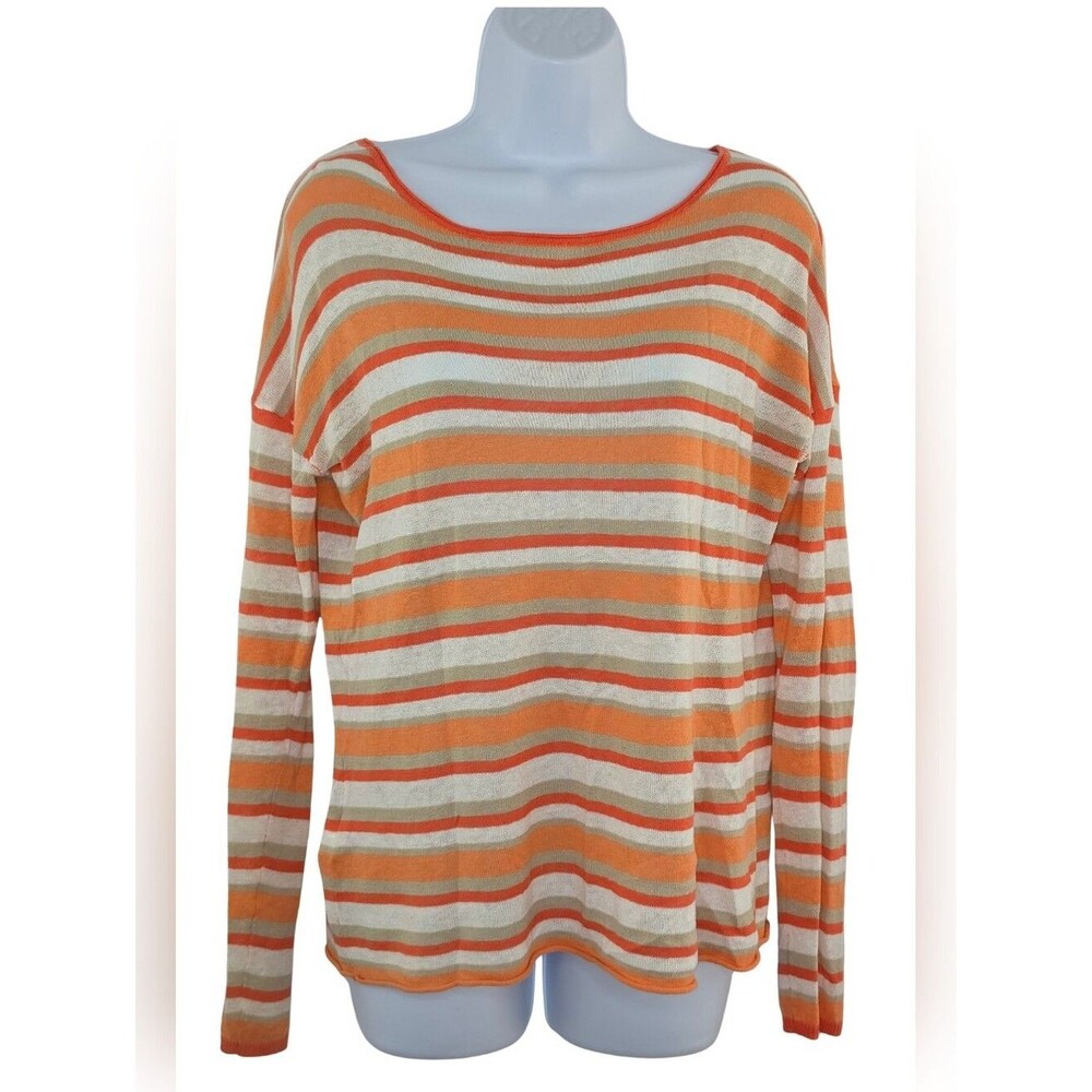 Tommy Bahama XS Linen Striped Knit Top Lightweight 1531-